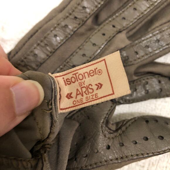 VTG 80s 90s Driving Gloves Bundle Isotoner Aris Stretch One Size Tan Gray Retro - Picture 7 of 9